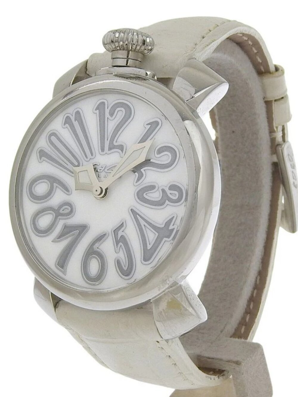 Gaga Milano Manure Watches 5020.8 WhiteDial Stainless Steel/leather Quartz...